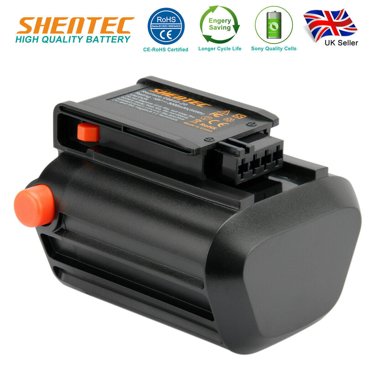 SHENTEC 3000mAh 18V Li-Ion-Akku für Gardena 9840-20 High Delimber Li-18/20 BLi-18