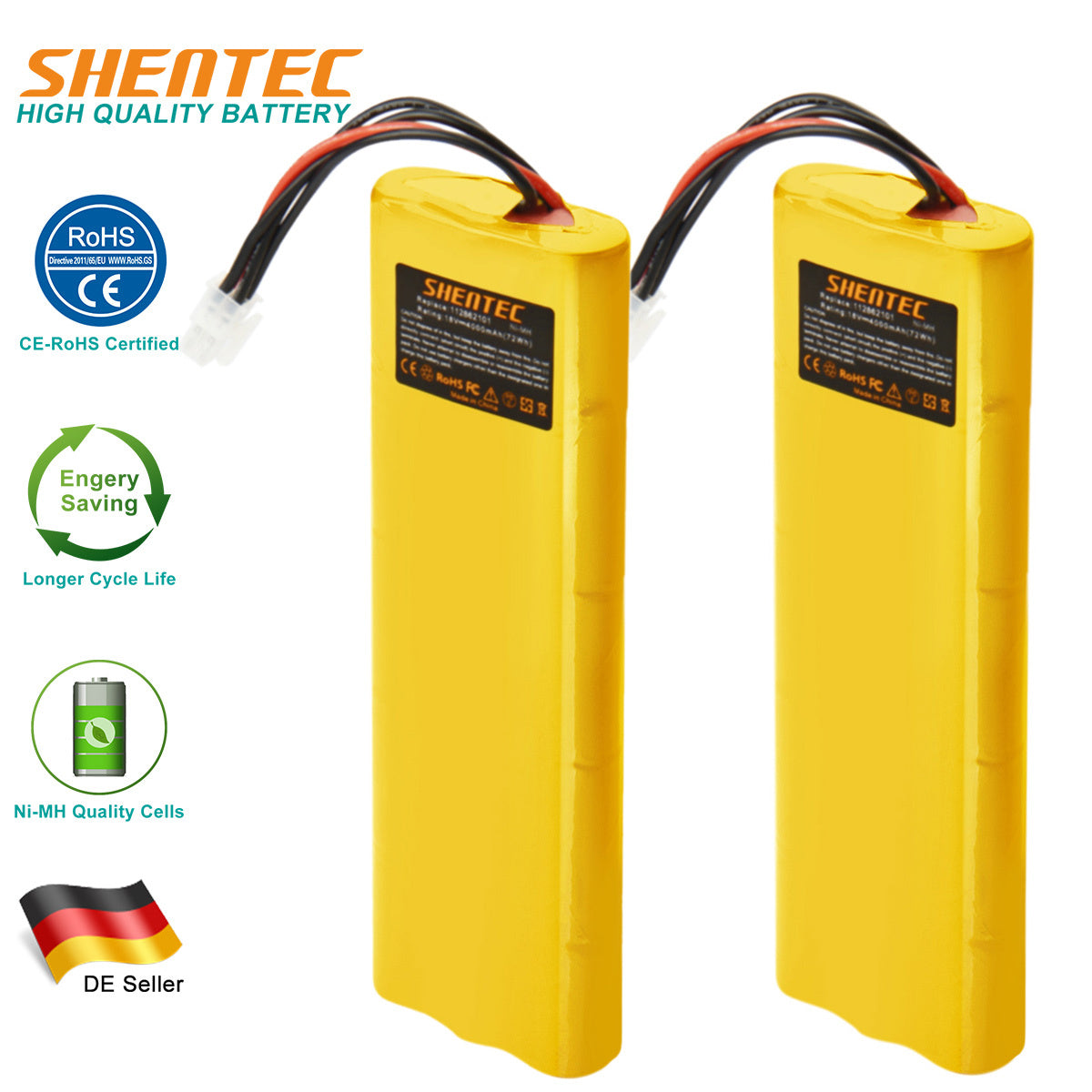 SHENTEC 2x 4000mAh 18V Ni-MH Akku für Husqvarna Automobil 210C 220AC 230ACX G2 2004-2006