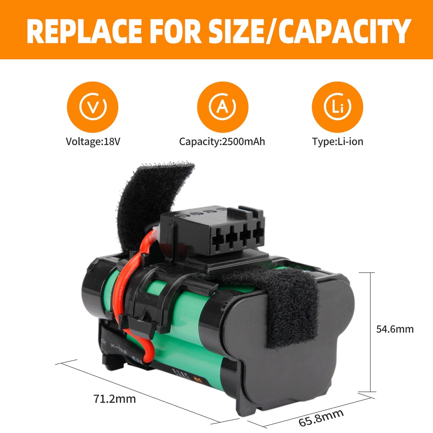 SHENTEC 18V 2500mAh Li-Ion-Akku für Husqvarna Automower 105, Gardena R38Li, R40Li, R45Li
