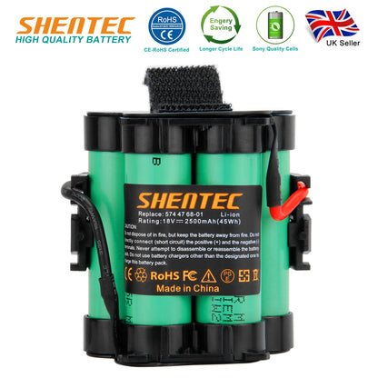 SHENTEC 18V 2500mAh Li-Ion-Akku für Husqvarna Automower 105, Gardena R38Li, R40Li, R45Li