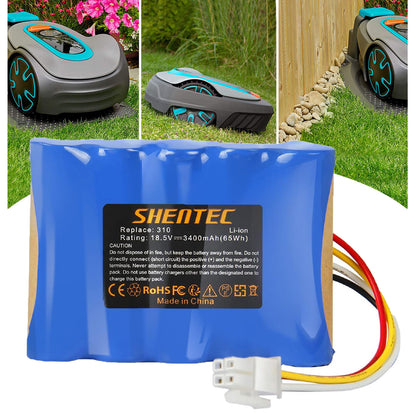 SHENTEC 18.5V 3.4Ah Li-ion-Akku für Husqvarna 584 85 28-01 Gardena Sileno R100Li R130L