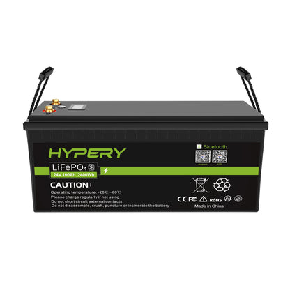 24V 100Ah LiFePO4 Lithium Battery BMS Deep Cycle Bluetooth LCD For Off-Grid Solar RV