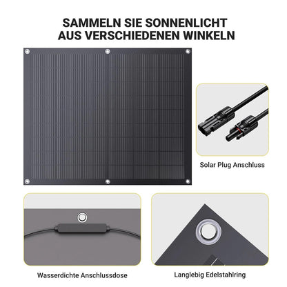 Balkonkraftwerk 800W flexibles Solarkit mit 4 x 200 W flexiblen Solarmodulen und Wechselrichter 800 W, Plug & Play mit 5 m AC-Kabel