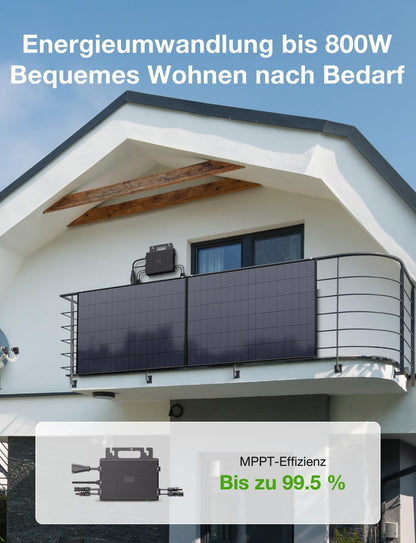 Mikro-Wechselrichter 2000W, Wechselrichter für Balkonkraftwerk mit WLAN, Plug & Play, App-Steuerung, 5 m AC-Kabel, PV-Wechselrichter