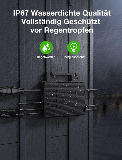Mikro-Wechselrichter 800W, Balkonkraftwerk-Wechselrichter mit WLAN, Plug & Play, App-Steuerung, 5 m AC-Kabel, PV-Wechselrichter