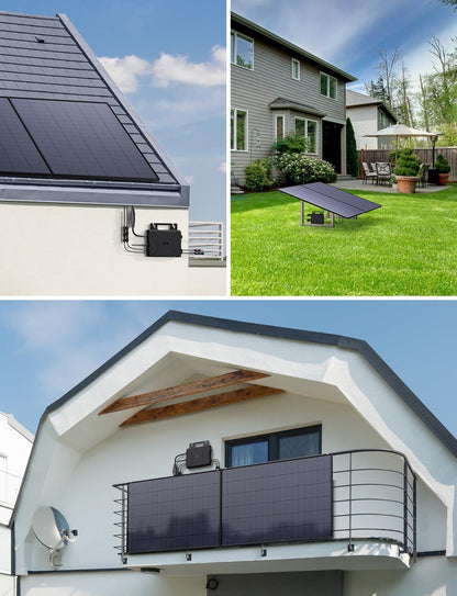 Mikro-Wechselrichter 800W, Balkonkraftwerk-Wechselrichter mit WLAN, Plug & Play, App-Steuerung, 5 m AC-Kabel, PV-Wechselrichter