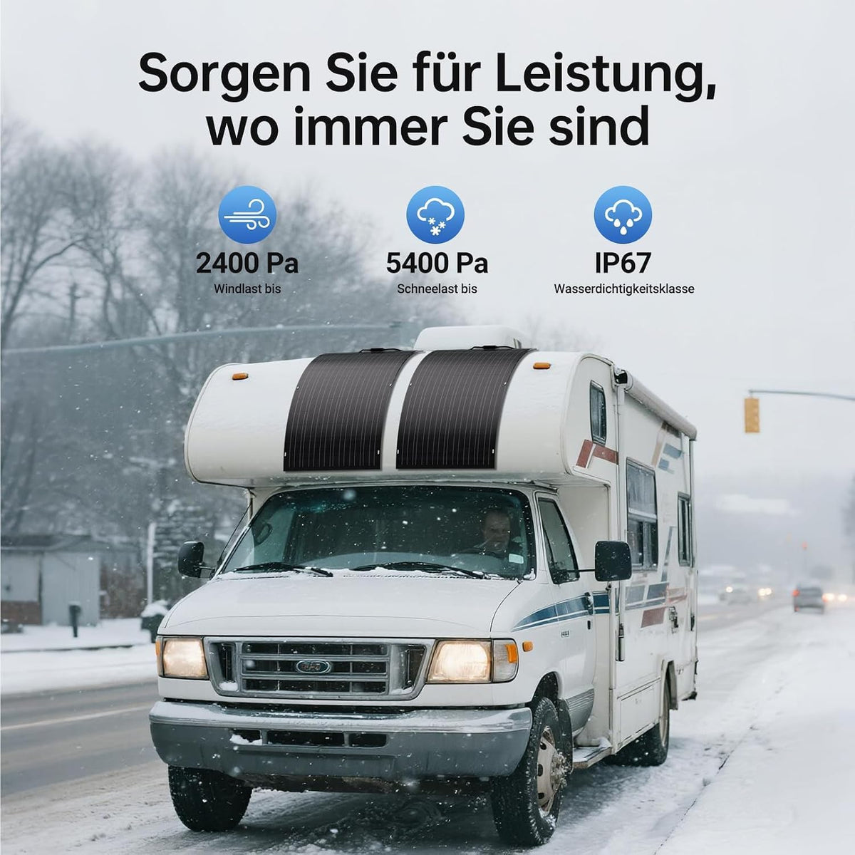 120 W flexibles Solarpanel, 1 x 120 W Balkon-Monokristallin-Flexmodul, IP67-Solarzelle, photovoltaisch, netzunabhängig für Wohnmobil, Auto, Schuppendach, Boot