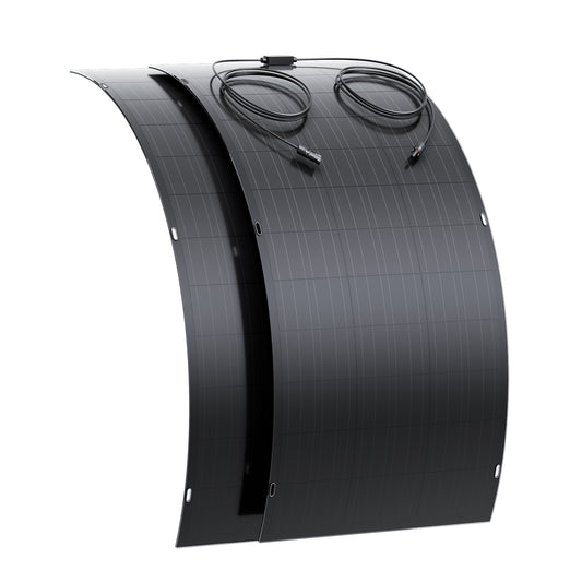 240W flexibles Solarpanel-Set, 2 x 120 W flexible Solarzellenmodule, IP67 für Balkon, Wohnmobil, Auto, Schuppen, Dach, Boot, Off-Grid