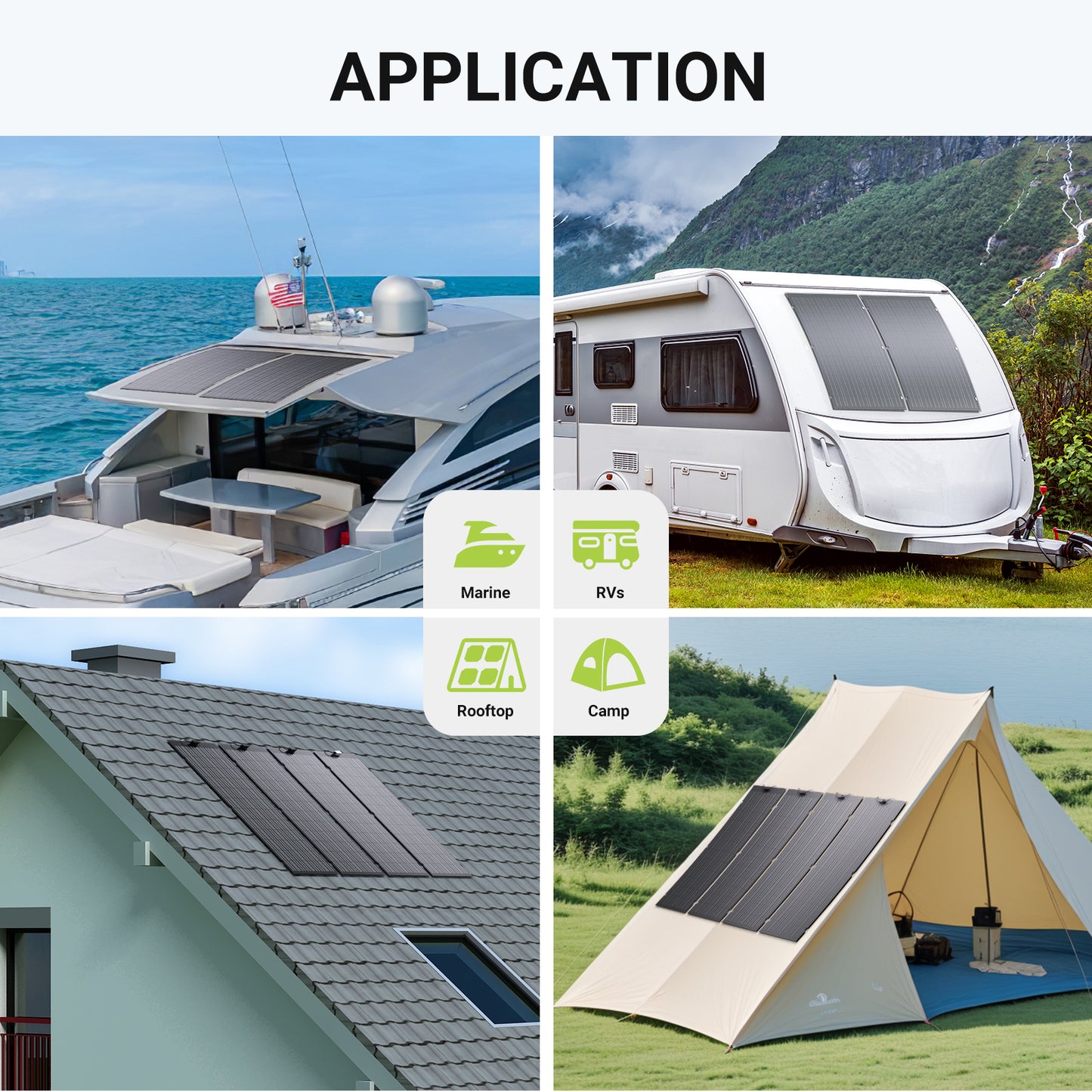 240W flexibles Solarpanel-Set, 2 x 120 W flexible Solarzellenmodule, IP67 für Balkon, Wohnmobil, Auto, Schuppen, Dach, Boot, Off-Grid