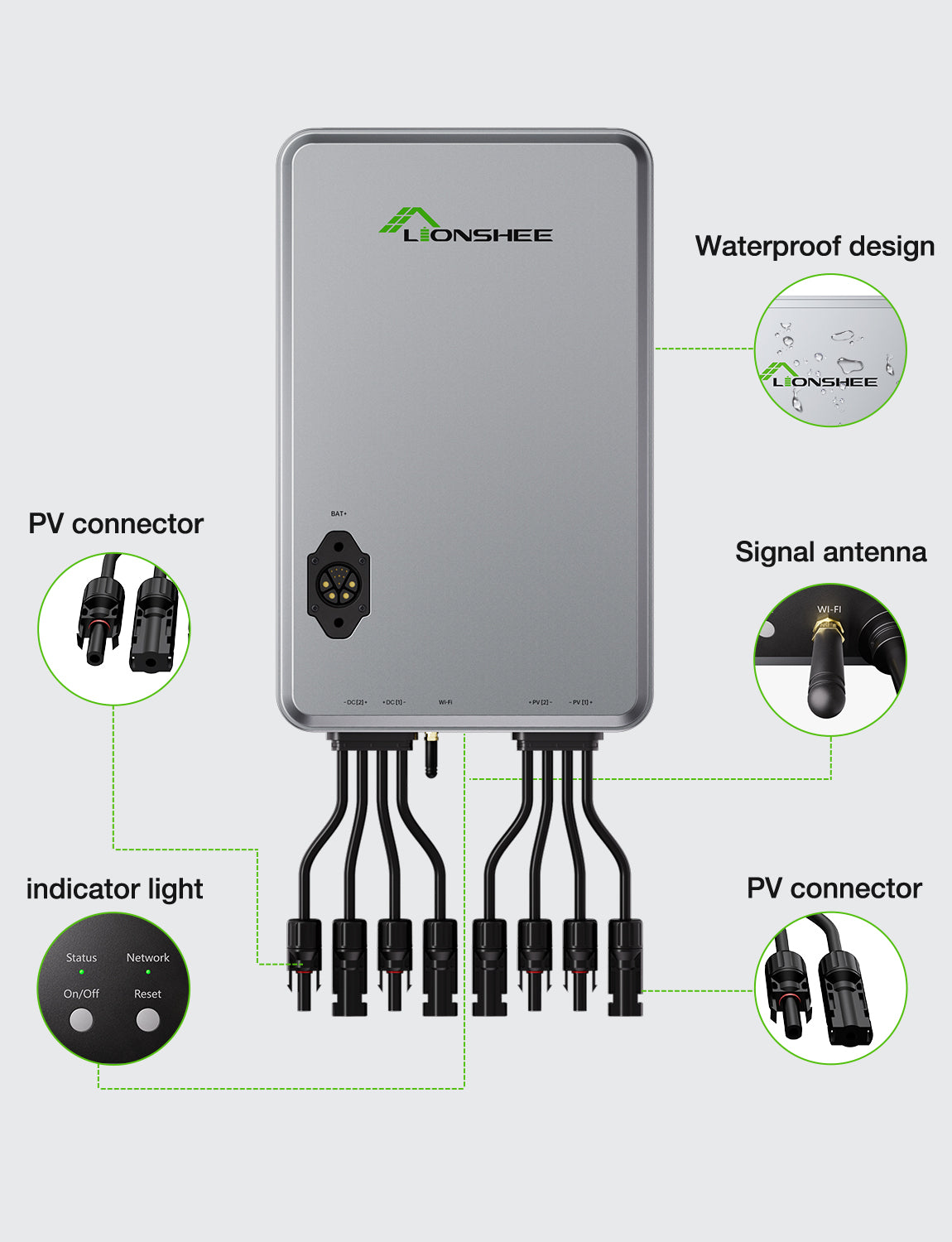 1600W Smart Solar-Hub | Dual-MPPT-EMS-Solar-Energiemanager, WLAN-App-Steuerung, IP65 für LiFePO4-Solarkit