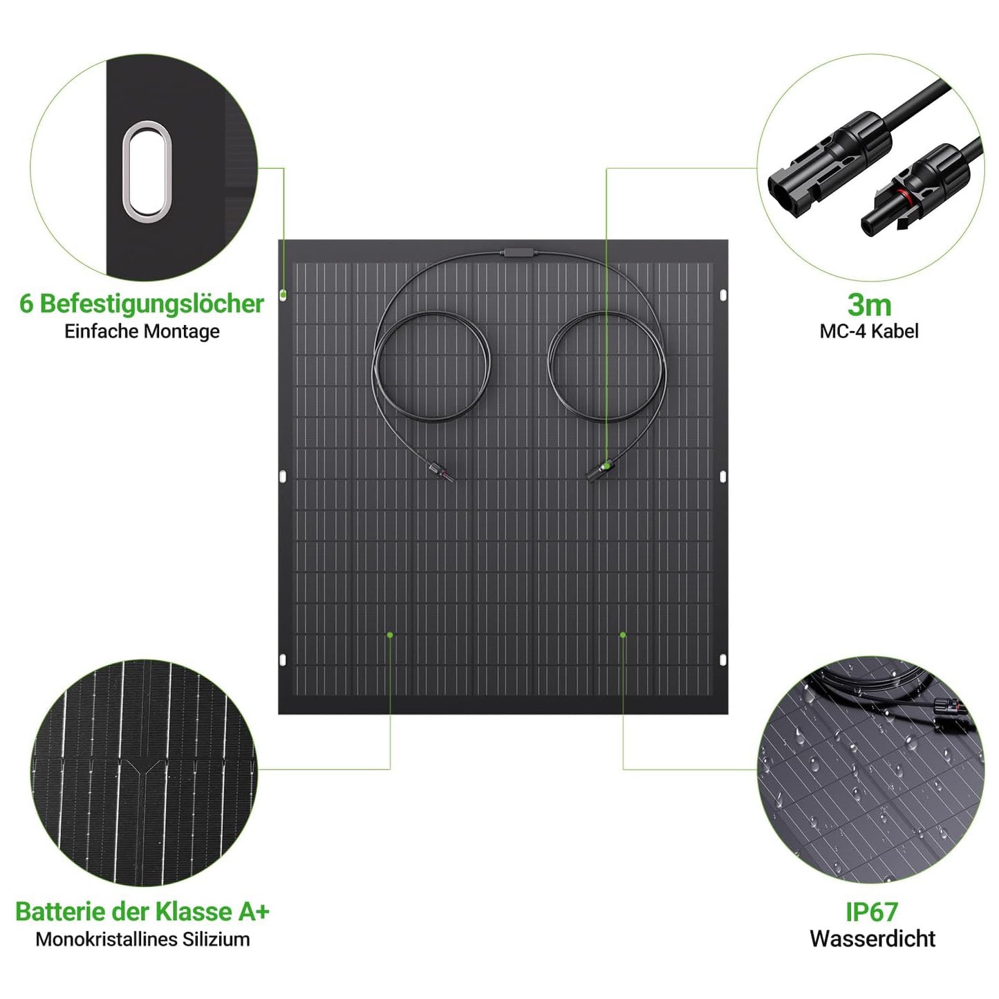 480W Flexibles Solarpanel-Set 2 x 240 W flexible Solarmodule für Wohnmobil, Auto, Schuppen, Dach, Boot, Balkon, IP67, Solarzellen-Photovoltaik für netzunabhängigen Betrieb