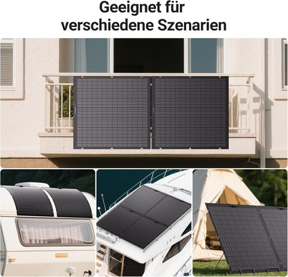 480W Flexibles Solarpanel-Set 2 x 240 W flexible Solarmodule für Wohnmobil, Auto, Schuppen, Dach, Boot, Balkon, IP67, Solarzellen-Photovoltaik für netzunabhängigen Betrieb