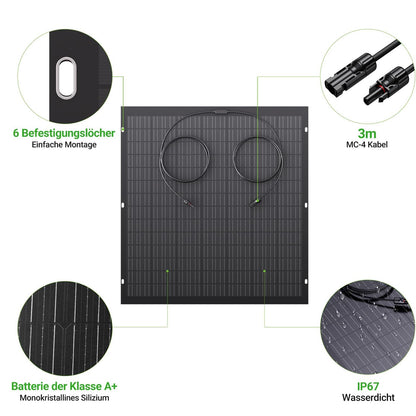 960W flexibles Solarpanel-Set, 4 x 240 W flexible Solarmodule, IP67, photovoltaische Solarmodule für netzunabhängigen Betrieb, für Wohnmobil, Auto, Schuppen, Dach, Boot, Balkon
