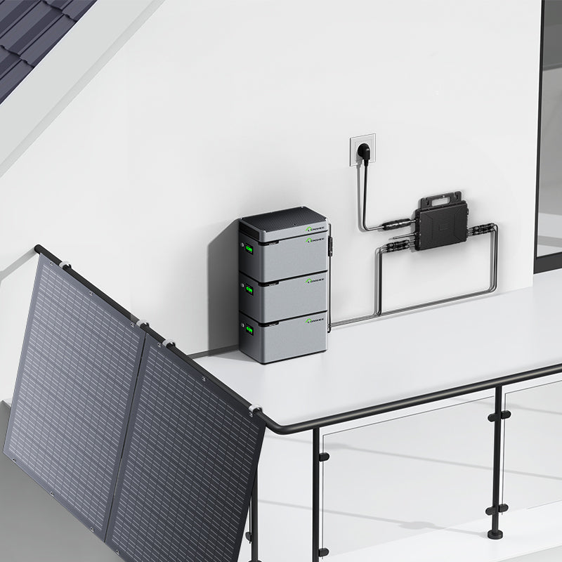 Balcony Power Station 800W Flexible Solar Kit With 4 x 200 W Solar Panel & Inverter 800W,Smart Hub &3 X 1024WH Power Box
