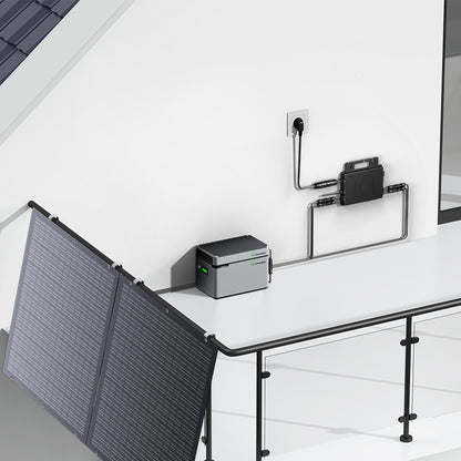 Balkonkraftwerk 800W flexibles Solarkit mit 4 x 200 W Solarmodulen, 800W Wechselrichter, 1600W Smart Hub & 1024WH Power Box