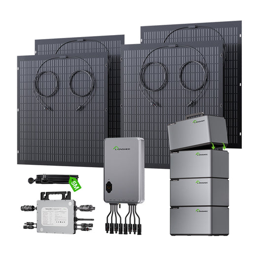 Balcony Power Station 800W Flexible Solar Kit With 4 x 200 W Solar Panel & Inverter 800W,Smart Hub &4 X 1024WH Power Box