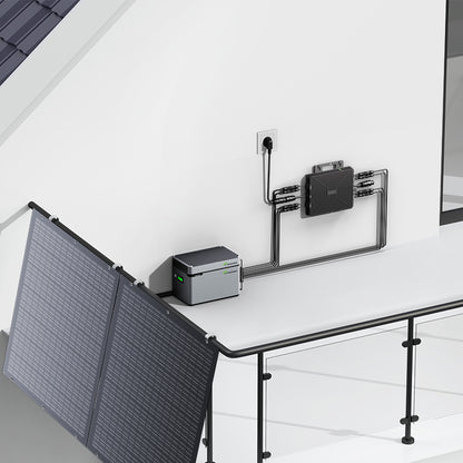Balkonkraftwerk 800W flexibles Solarkit mit 4 x 200 W Solarmodulen, 800W Wechselrichter, 1600W Smart Hub & 1024WH Power Box