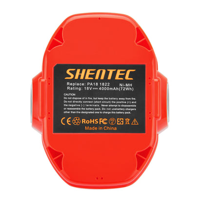 SHENTEC 4,0Ah Ni-MH-Ersatzakku für Makita 18V 1822 1823 1834 1835 PA18 4334D 194158-6