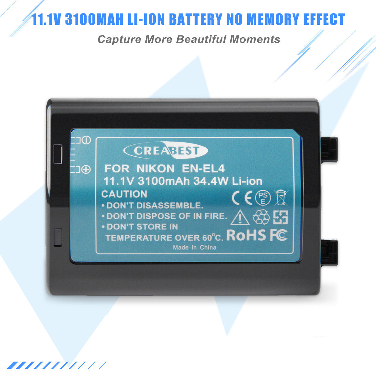 3100mAh EN-EL4 Akku für Nikon EN-EL4e F6 D2X D2Xs D2H D2Hs D3 D3S D3X EN-EL4a