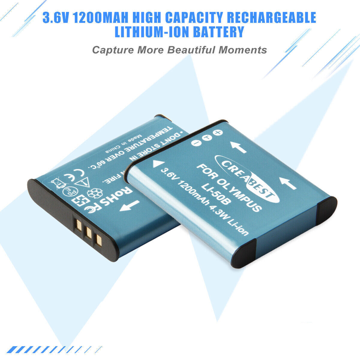 2x Li-50B Akku-USB-Ladegerät für Olympus SZ-30 SZ-20 XZ-10 SP-800UZ SP-815UZ