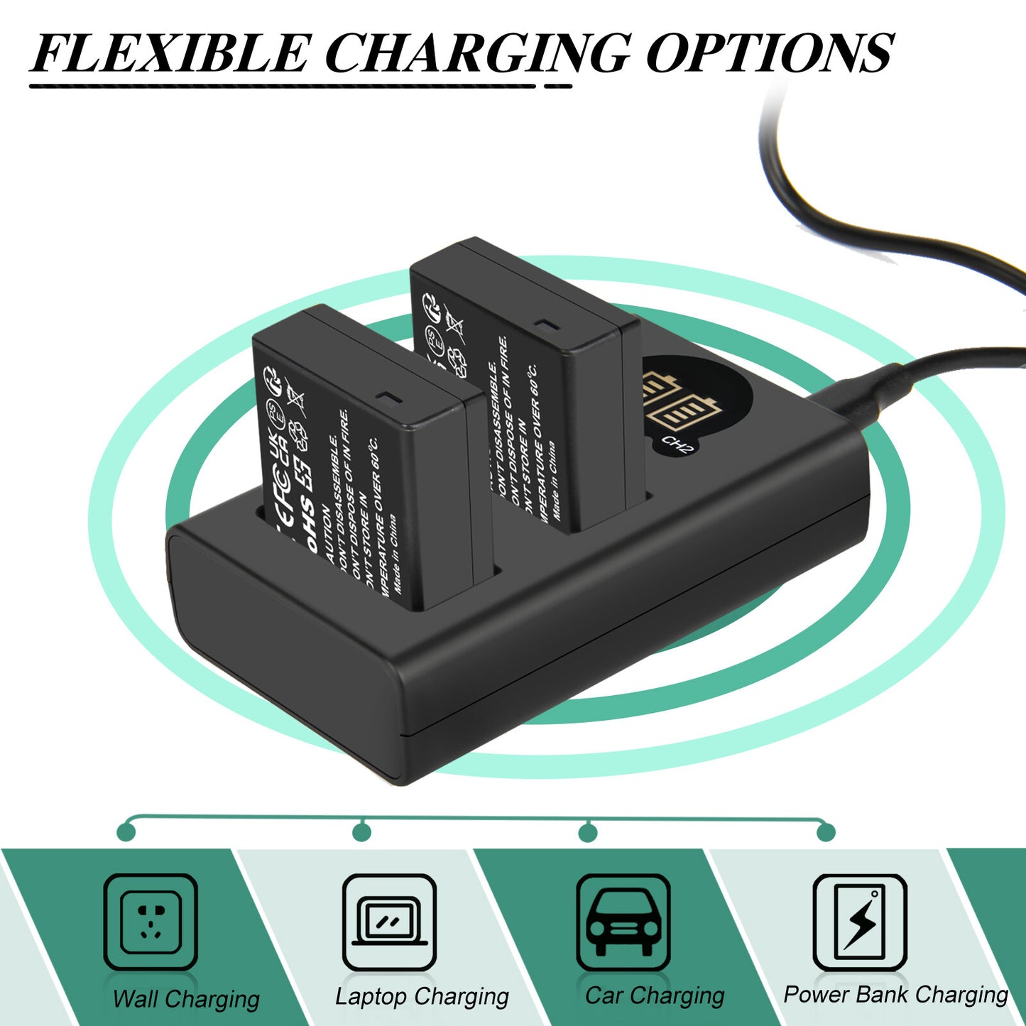 2er-Pack DMW-BLE9E Batterieladegerät Für Panasonic Lumix GF5 GX7 DMC- GF3 DC-G110 GX85