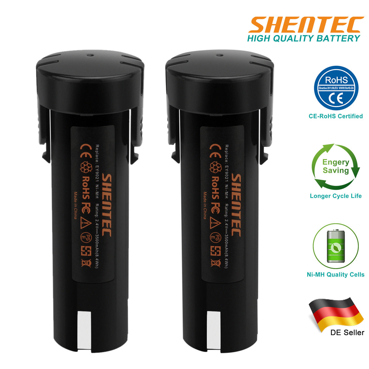 SHENTEC 3500mAh 2.4V Ni-MH Ersatzakku Für PANASONIC EY9021 EY3652 EY6220DR EY3652DR EY503B