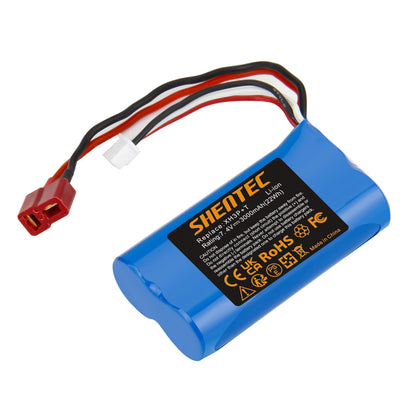 SHENTEC 7.4V 3.0Ah Li-Ion-Akku mit XH3P+T-Stecker für WLtoys 12401 12402 12403 RC-Auto