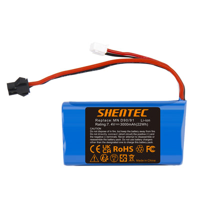 SHENTEC 3Ah 7.4V Li-Ion-Akku für MN D90/91 MN 99/99S RC-Auto Modell H101 H105 RC