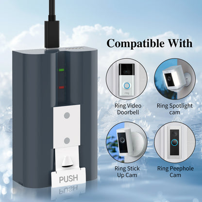 SHENTEC 6.4Ah V4 Wiederaufladbarer Akku Für Ring Video Doorbell 2, 3, 4, Spotlight, Stick Up