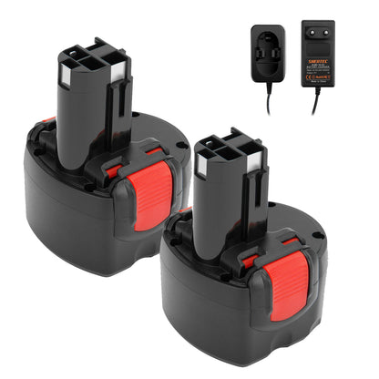 SHENTEC 2x 4500mAh-Akku + Ladegerät für Bosch BAT048 BAT100 PSR 960 GSR 9.6 BPT1041