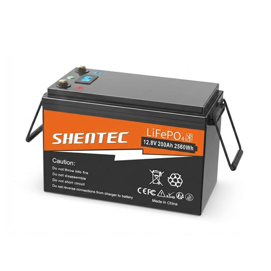 SHENTEC 12V 200Ah Lithium LiFePO4 Batterie für Boot & Wohnmobil 6000+ Zyklen