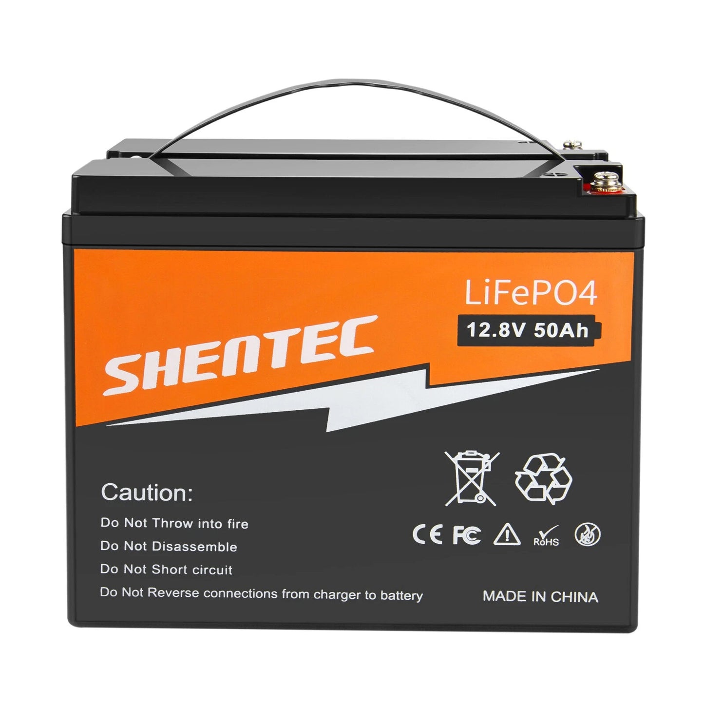 SHENTEC 12.8V 50Ah Lithium LiFePO4-Batterie für Solar, Wohnmobil, Boot, Caravan, Camping