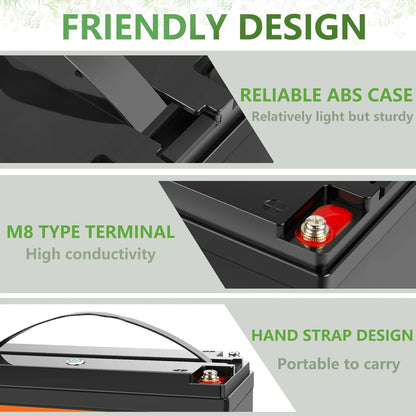 SHENTEC 12.8V 50Ah Lithium LiFePO4-Batterie für Solar, Wohnmobil, Boot, Caravan, Camping