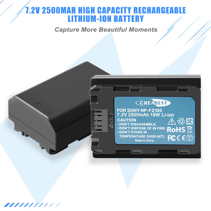 2x NP-FZ100 Akku &Ladegerät Für Sony Alpha A6600 A9R A9S A7 III A7R III A7R IV