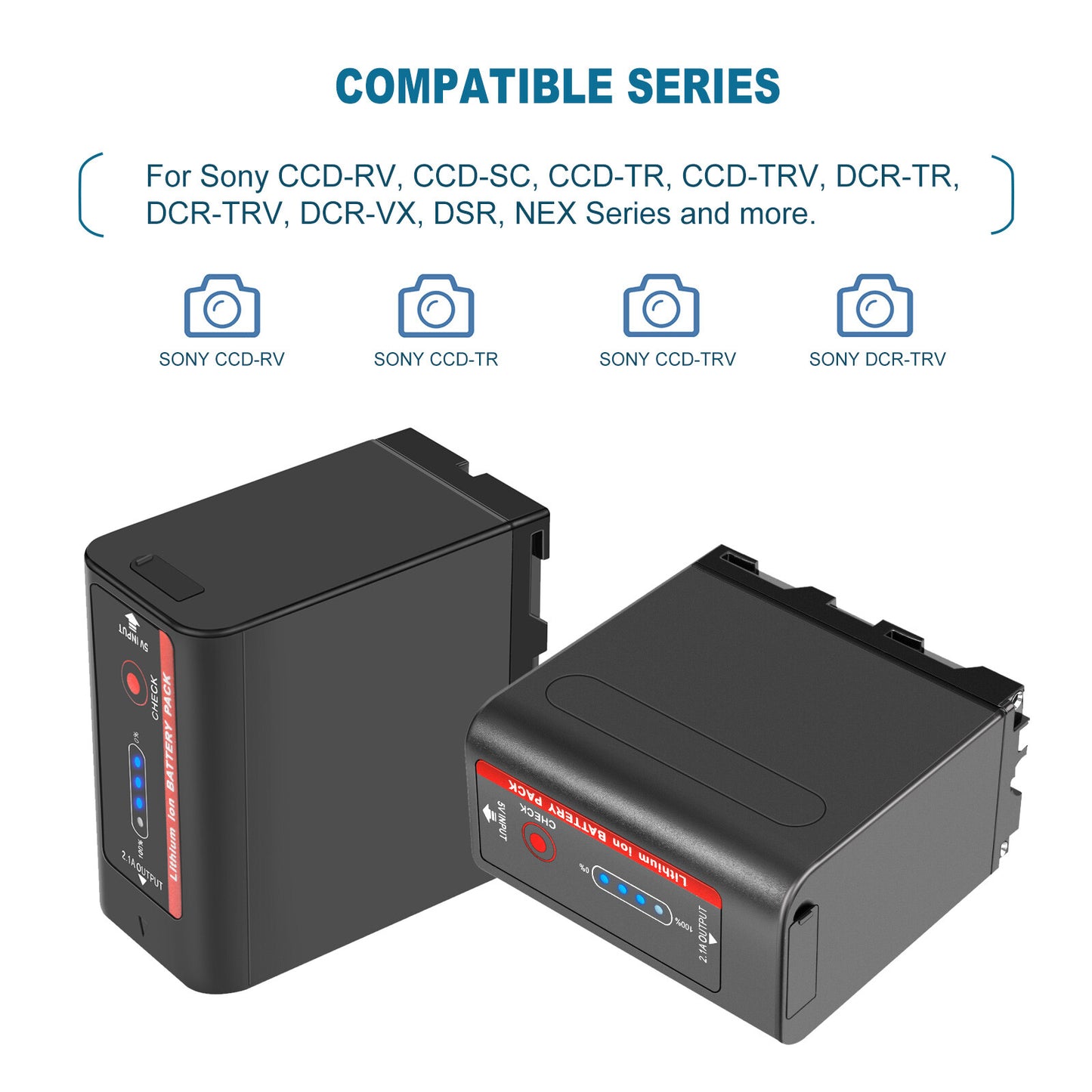 2X 7.4V NP-F970 10500mAh Akku für Sony NP-F930 F950 NP-F530 F960 NP-F990