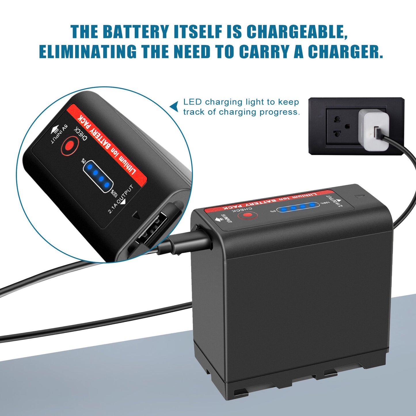 2X 7.4V NP-F970 10500mAh Akku für Sony NP-F930 F950 NP-F530 F960 NP-F990