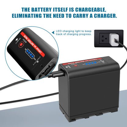 2X 7.4V NP-F970 10500mAh Akku für Sony NP-F930 F950 NP-F530 F960 NP-F990