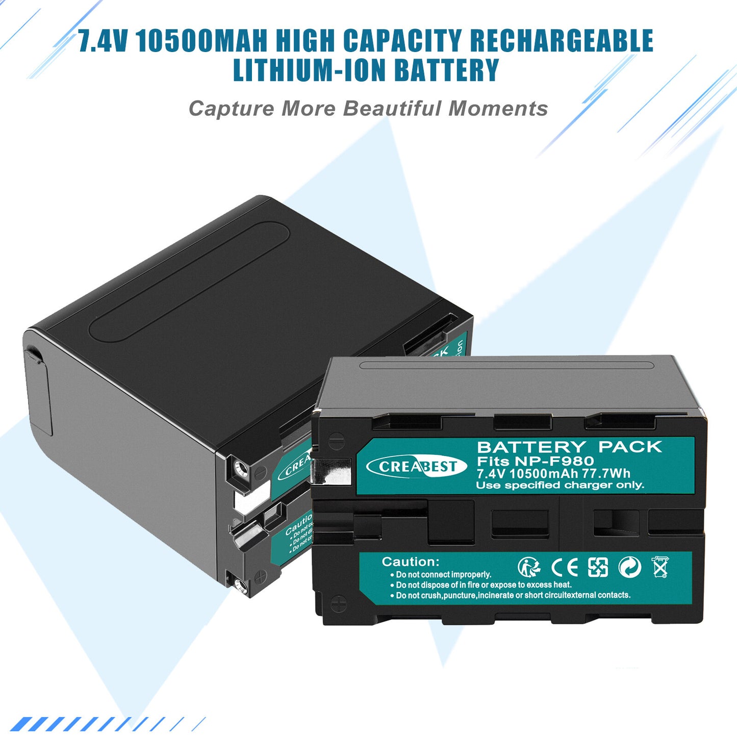 2X 7.4V NP-F970 10500mAh Akku für Sony NP-F930 F950 NP-F530 F960 NP-F990