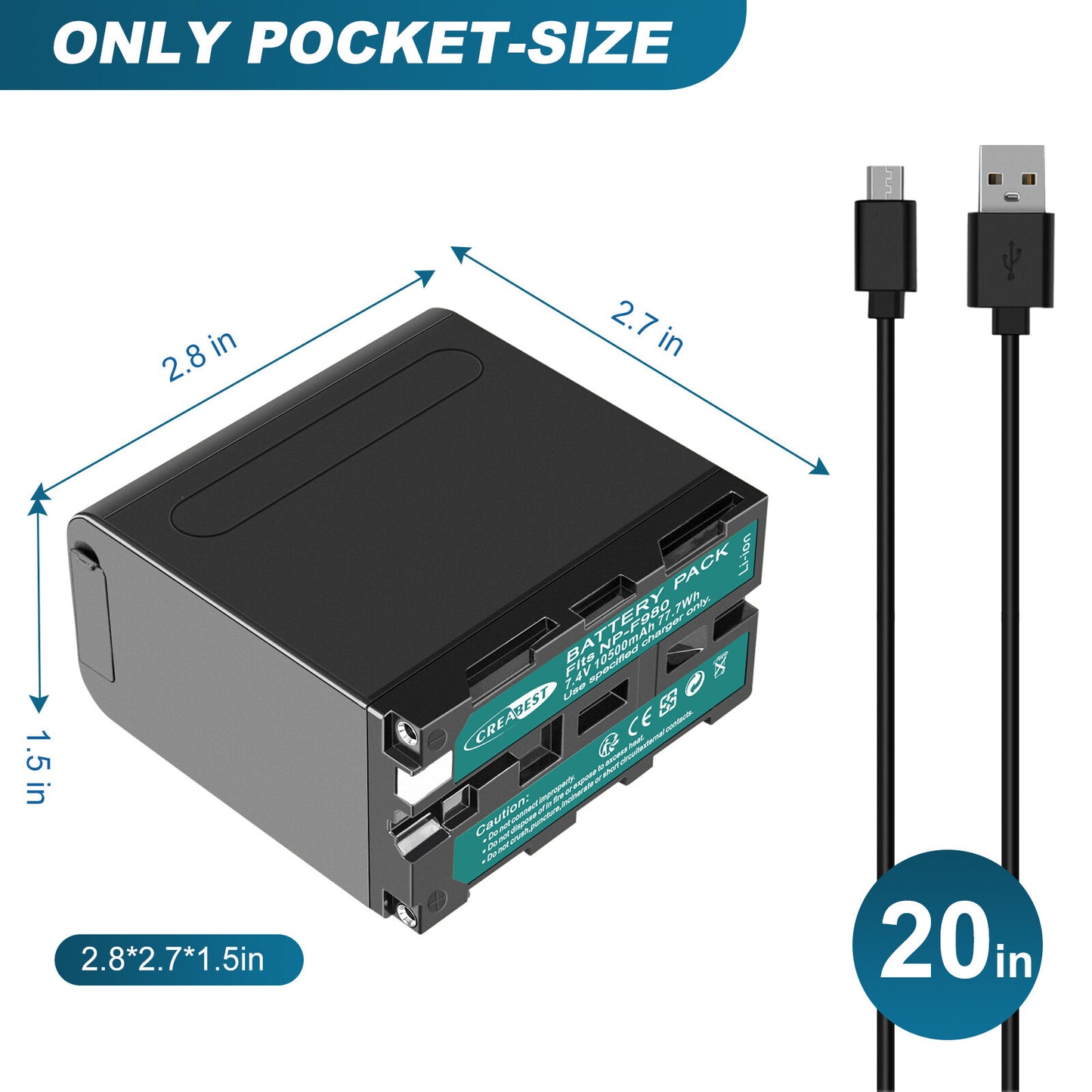2X 7.4V NP-F970 10500mAh Akku für Sony NP-F930 F950 NP-F530 F960 NP-F990