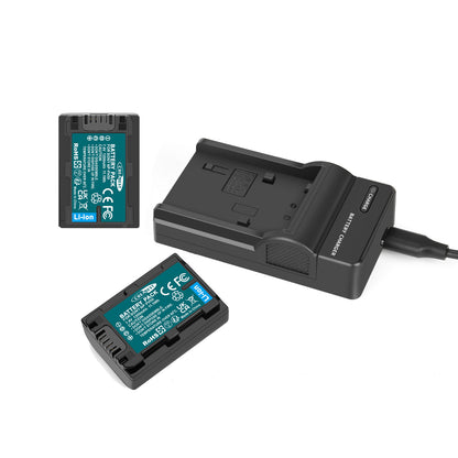 2x NP-FP50,NP-FP51 7.4V Akku+Ladegerät für Sony NP-FH40 NP-FH50 NP-FH60 NP-FH70