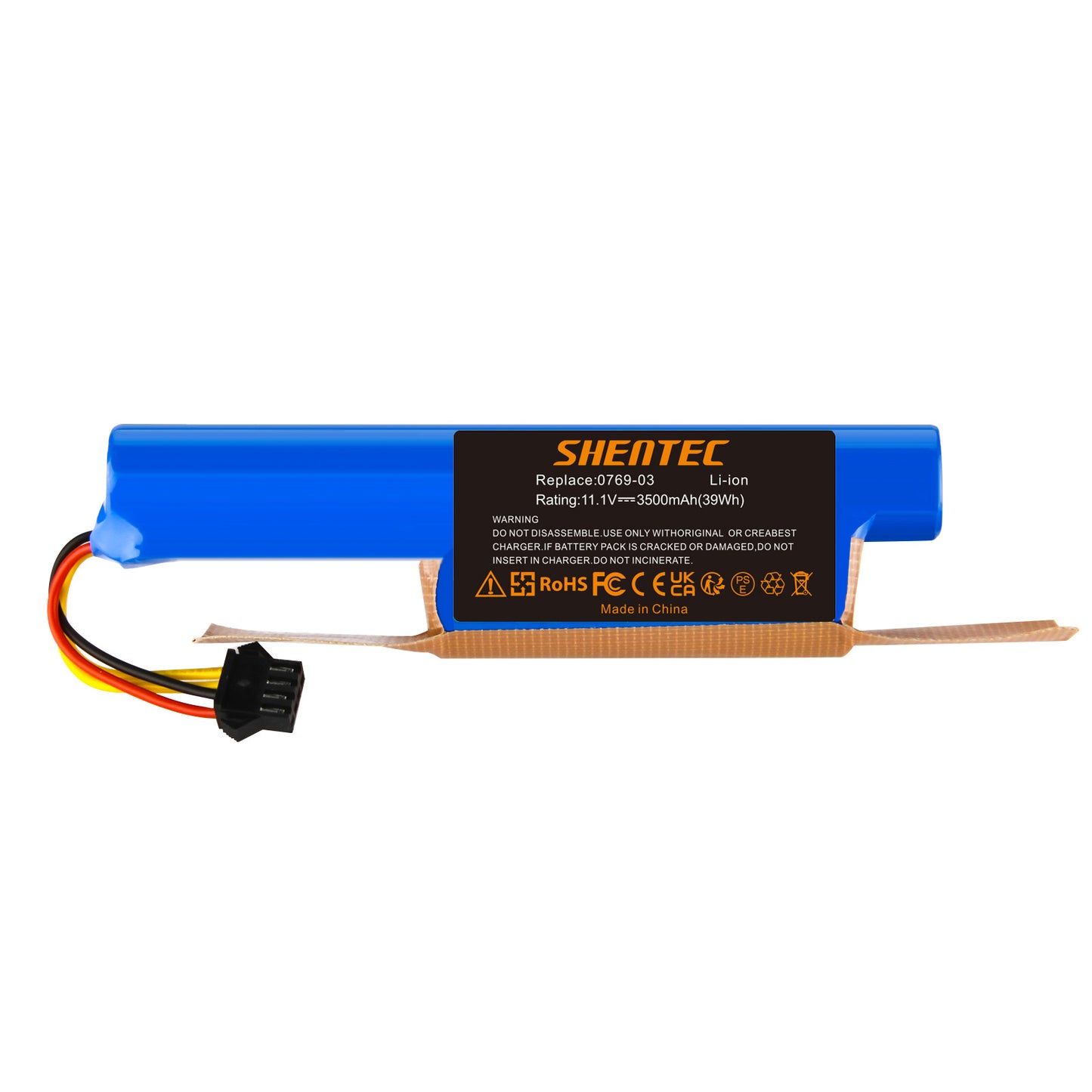 SHENTEC 10.8V 3.5Ah Li-Ionen Ersatzakku für Vileda VR 102, VR One, VR 201 PetPro, VR 303, 0769-03