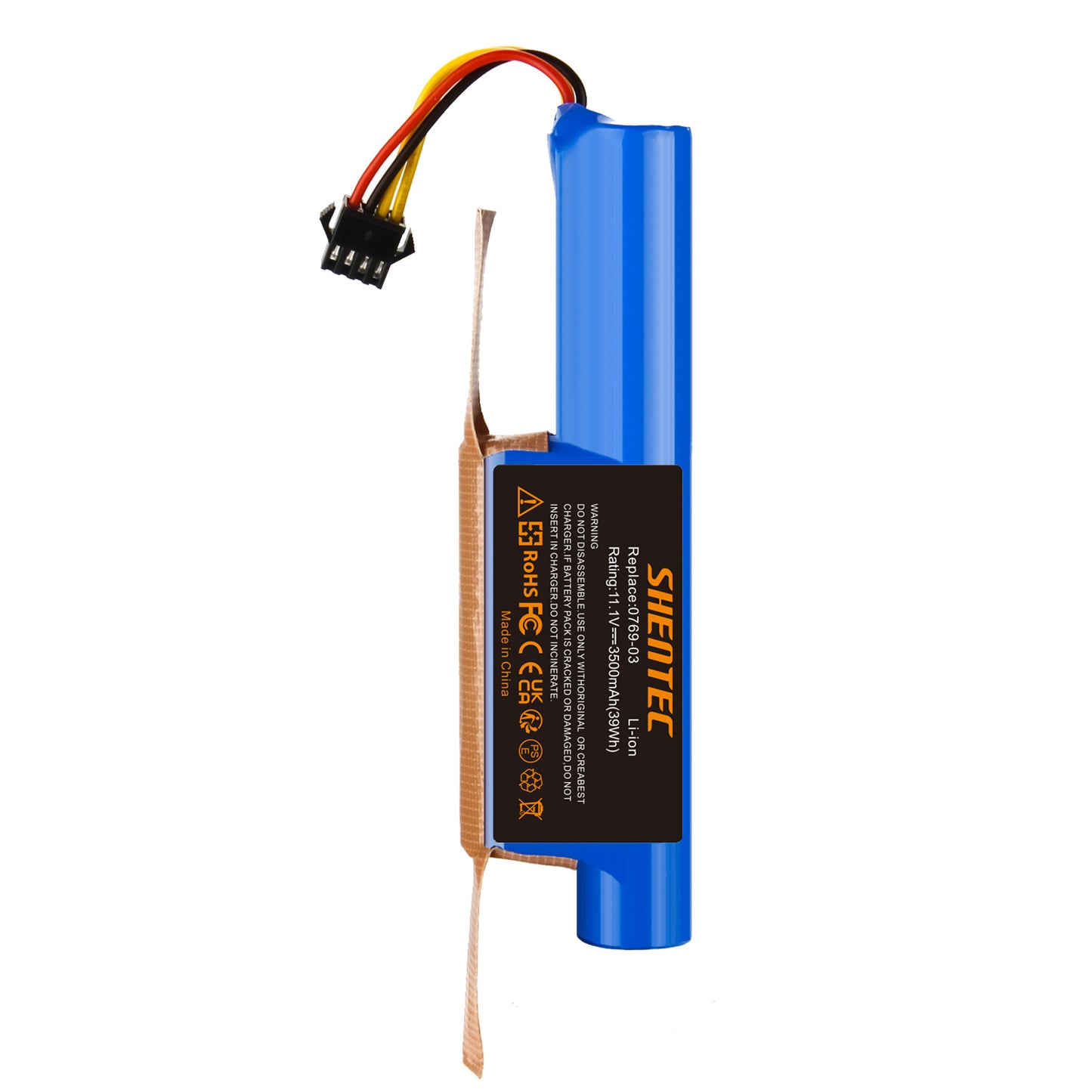 SHENTEC 10.8V 3.5Ah Li-Ionen Ersatzakku für Vileda VR 102, VR One, VR 201 PetPro, VR 303, 0769-03
