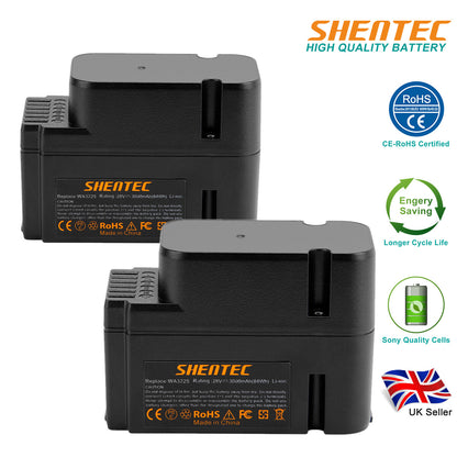 SHENTEC PLG 2er-Pack 3.0AH 28V Li-ion-Akku für Worx WG790E WG754E WG794E WG755E WA3225 WA3565
