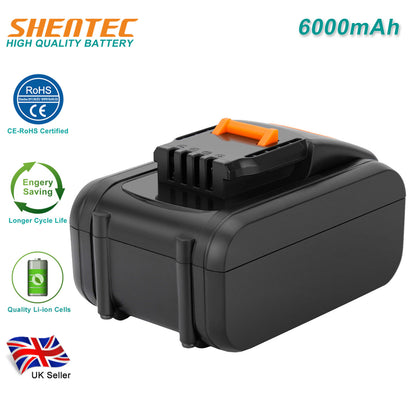 SHENTEC 6000mAh 20V Li-Ion-Akku für Worx WA3551.1 WG169 WX372 WX166 WX372 WX390 WX166