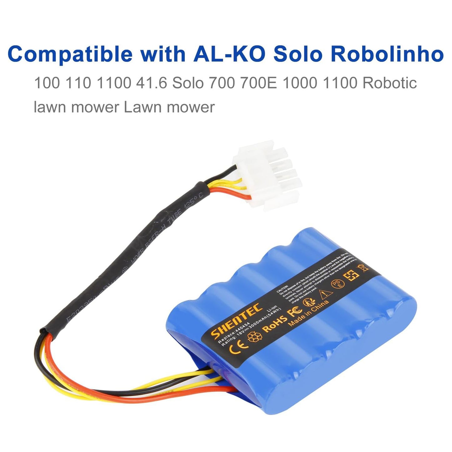 SHENTEC 18V 3000mAh Akku für AL-KO Solo Robolinho Rasenmähroboter 100 110 1100 41.6 Solo 700 700E 1000 1100